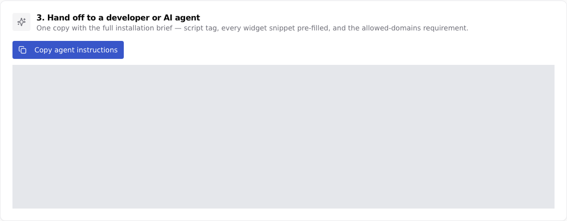 Developer handoff copy action